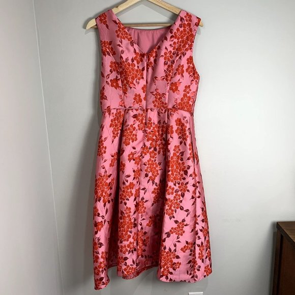 Adrianna Papell Pink Floral Midi Dress - Picture 7 of 11